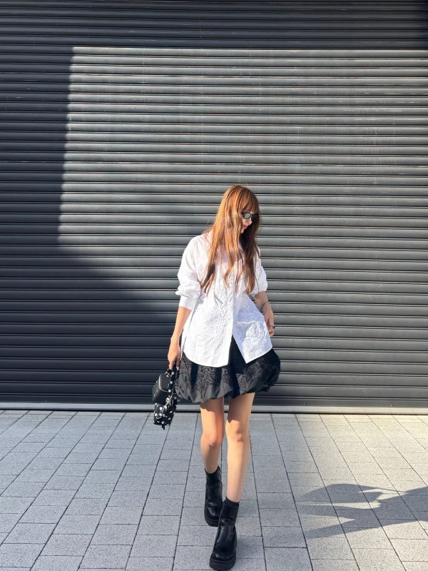 画像8: Floral Embroidery Volume Skirt (8)