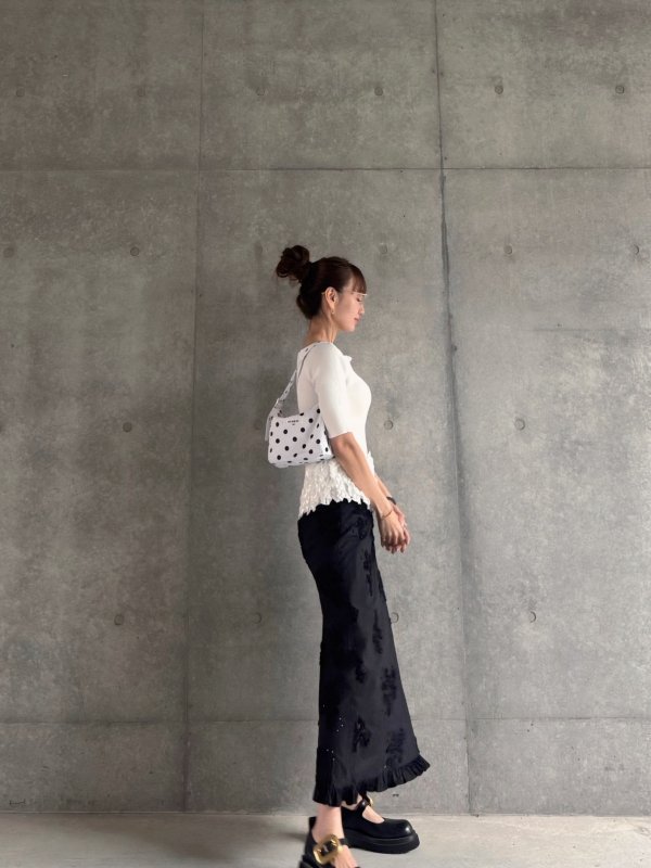 画像9: Floral Embroidery Cotton Long Skirt (9)