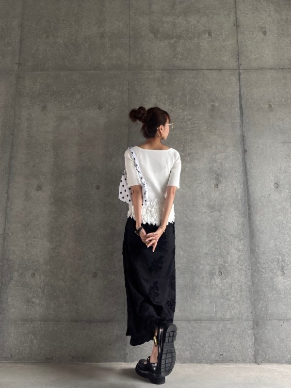 画像4: Floral Embroidery Cotton Long Skirt (4)