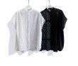 画像1: Flocked Jacquard 2-Way Blouse (1)