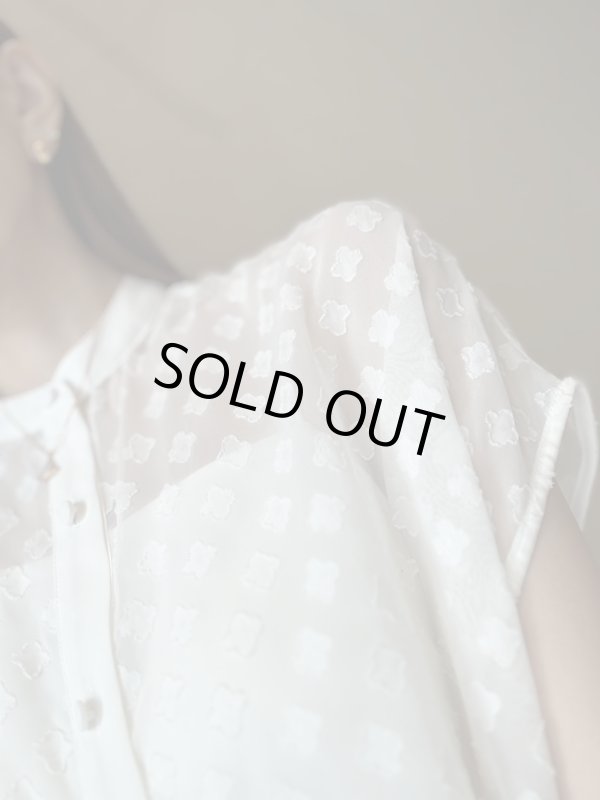画像8: Flocked Jacquard 2-Way Blouse (8)