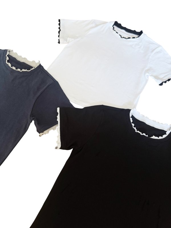 画像3: Frill Layered Compact T-shirt (3)
