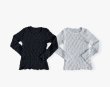 画像1: Crochet Texture Long Sleeve Top (1)