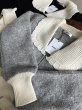 画像2: Contrast Collar Boucle Knit Cardigan (2)
