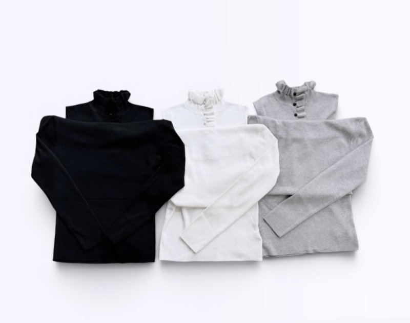 画像1: Frill Neck 3way Knit Pullover (1)