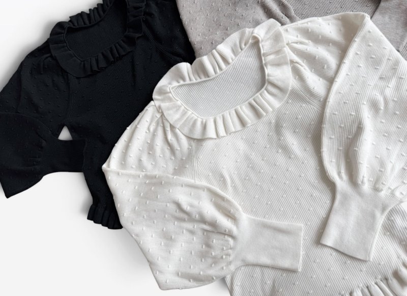 画像2: Frill Design Knit Pullover (2)