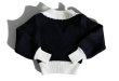 画像5: Contrast Collar Boucle Knit Cardigan (5)