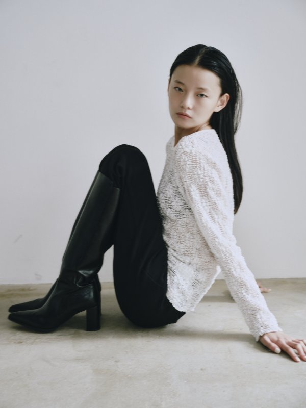 画像10: Crochet Texture Long Sleeve Top (10)