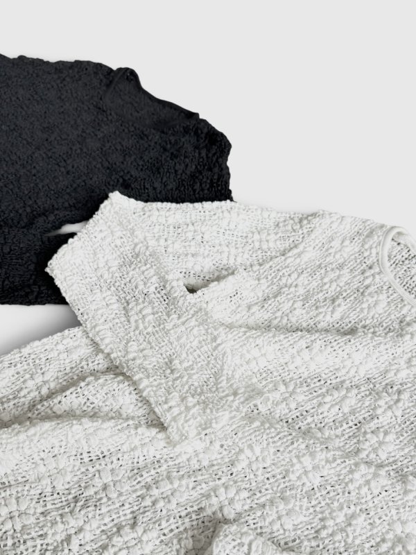 画像4: Crochet Texture Long Sleeve Top (4)