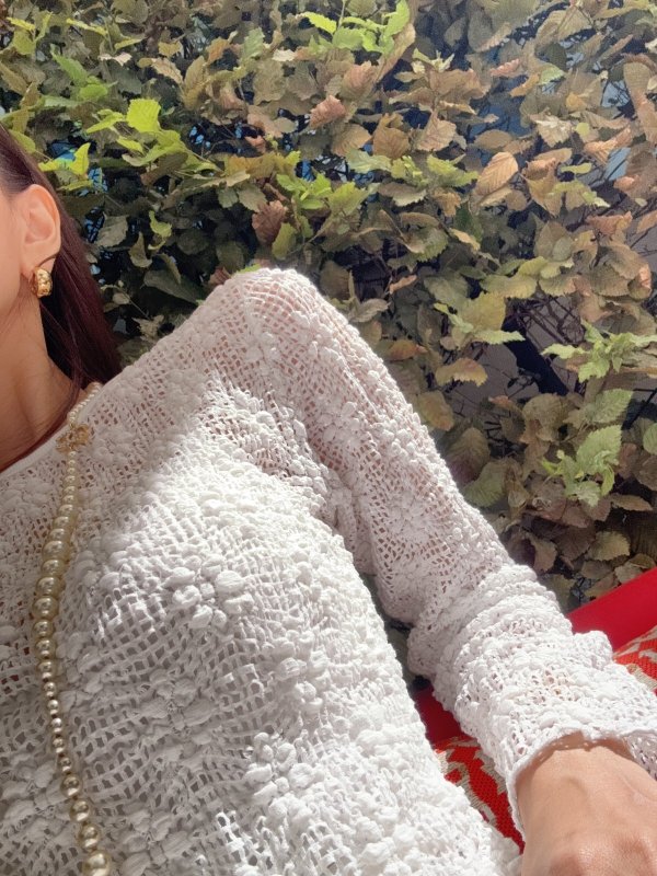 画像6: Crochet Texture Long Sleeve Top (6)