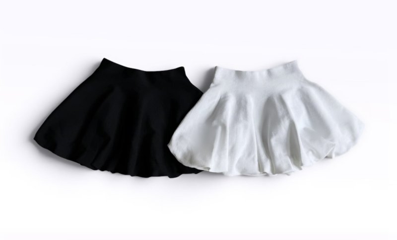 画像1: Volume Flare Mini Skirt (1)