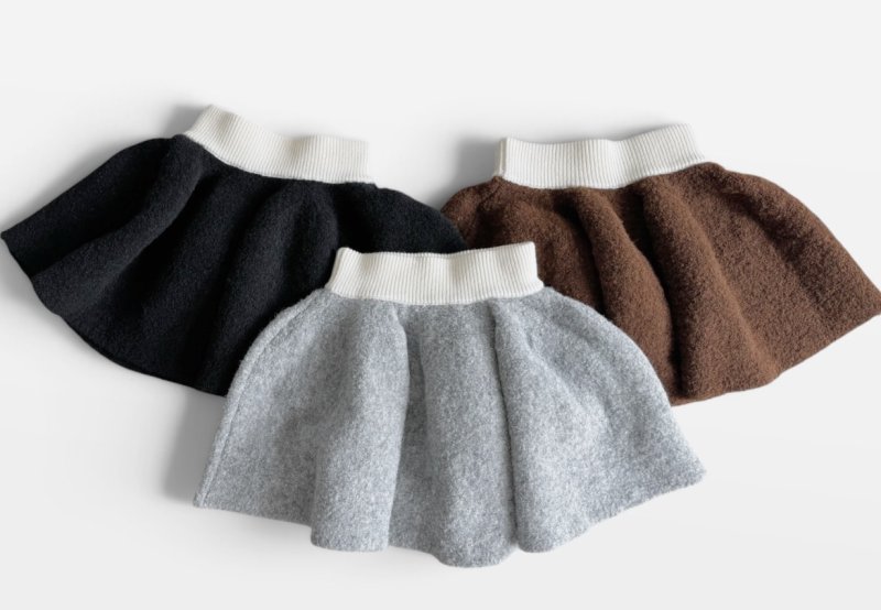 画像1: Boucle Flare Knit Skirt (1)