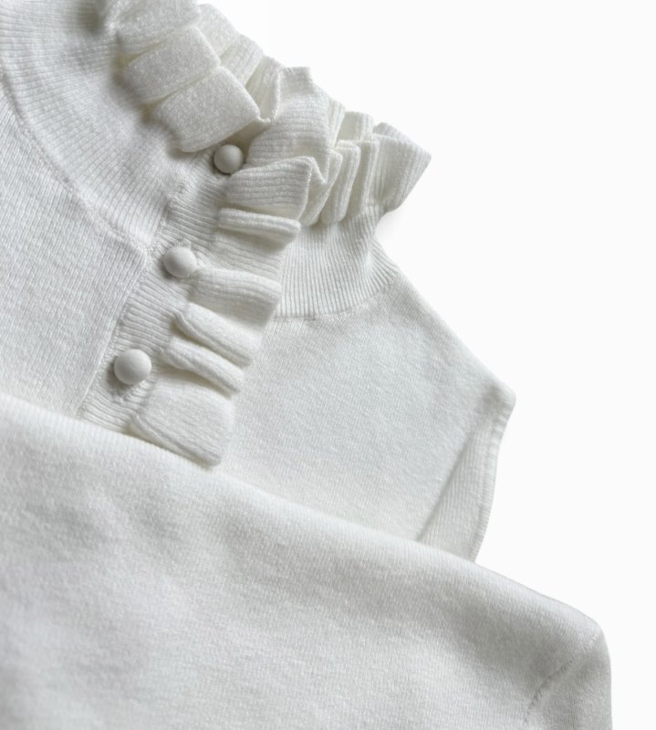 画像4: Frill Neck 3way Knit Pullover (4)