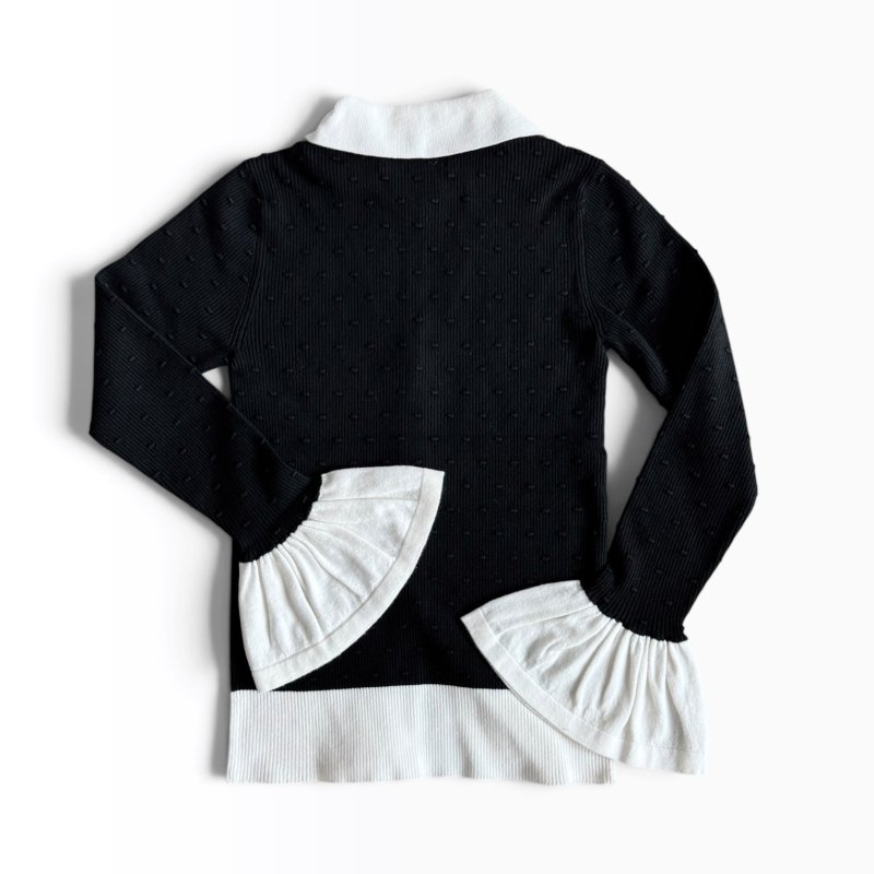 画像4: Contrast Color Design Knit Cardigan (4)