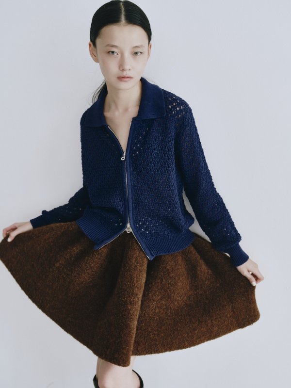 画像10: Boucle Flare Knit Skirt (10)
