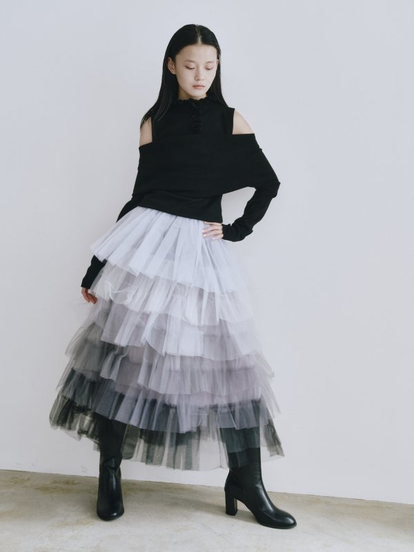 画像5: Frill Neck 3way Knit Pullover (5)