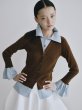 画像7: Contrast Color Design Knit Cardigan (7)