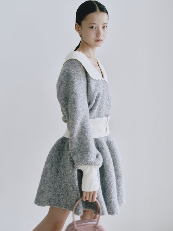 画像6: Boucle Flare Knit Skirt (6)