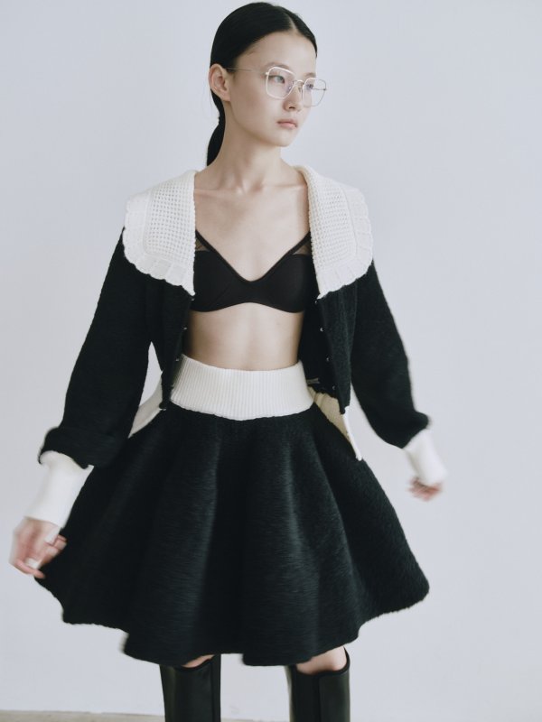 画像8: Boucle Flare Knit Skirt (8)