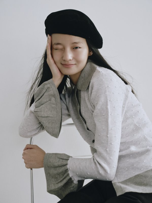 画像10: Contrast Color Design Knit Cardigan (10)