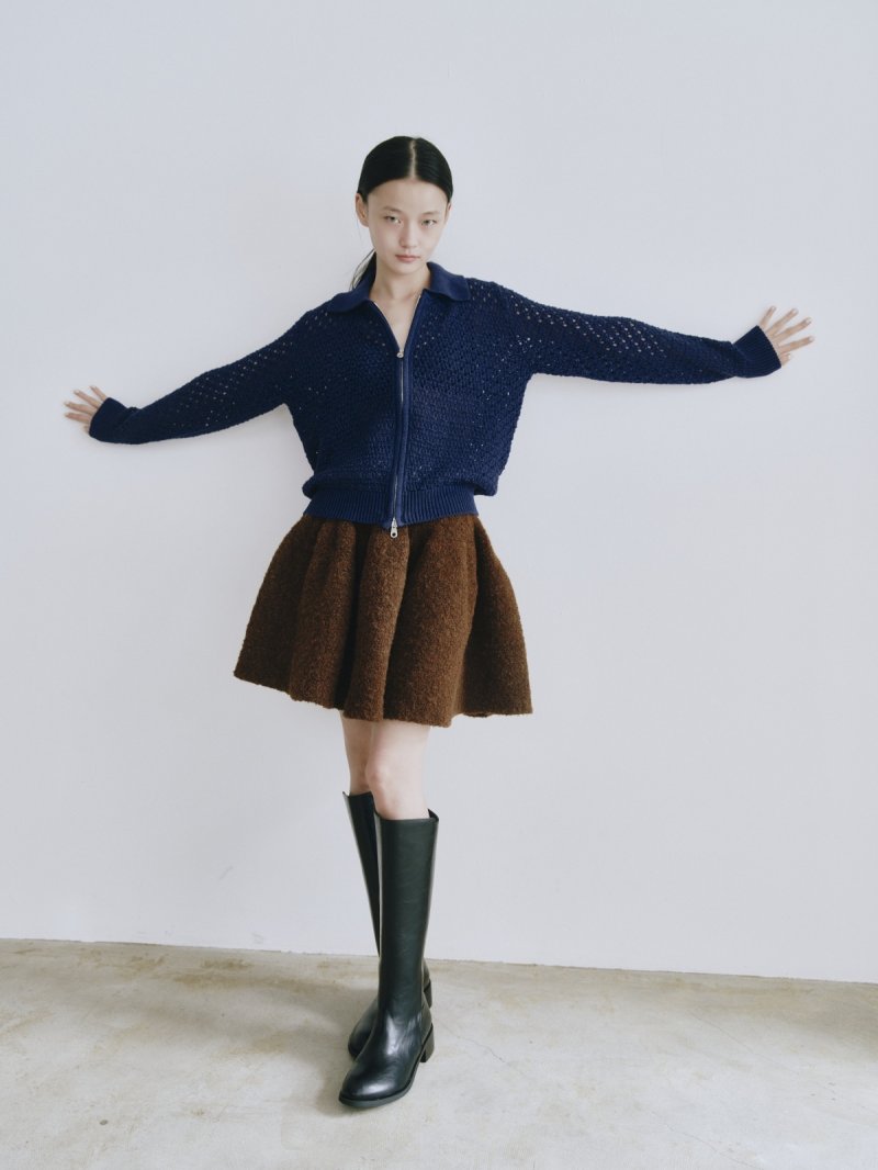 画像3: Boucle Flare Knit Skirt