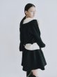 画像9: Contrast Collar Boucle Knit Cardigan (9)
