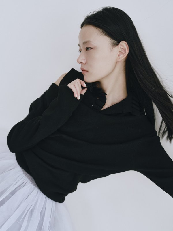画像10: Frill Neck 3way Knit Pullover (10)
