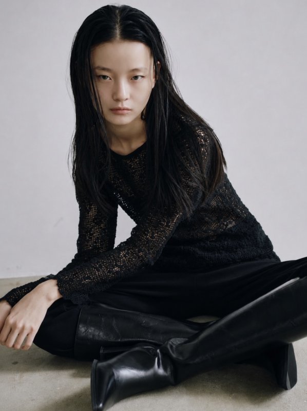 画像13: Crochet Texture Long Sleeve Top (13)