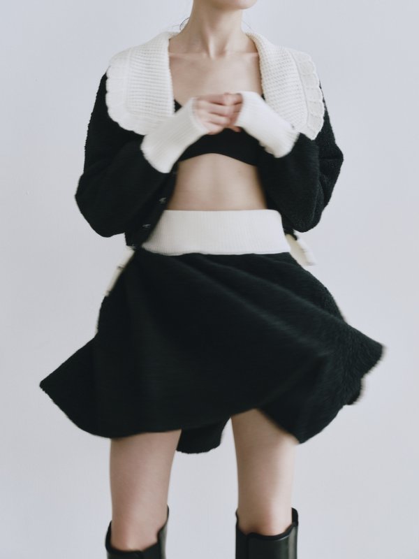 画像7: Boucle Flare Knit Skirt (7)