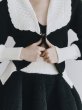 画像8: Contrast Collar Boucle Knit Cardigan (8)