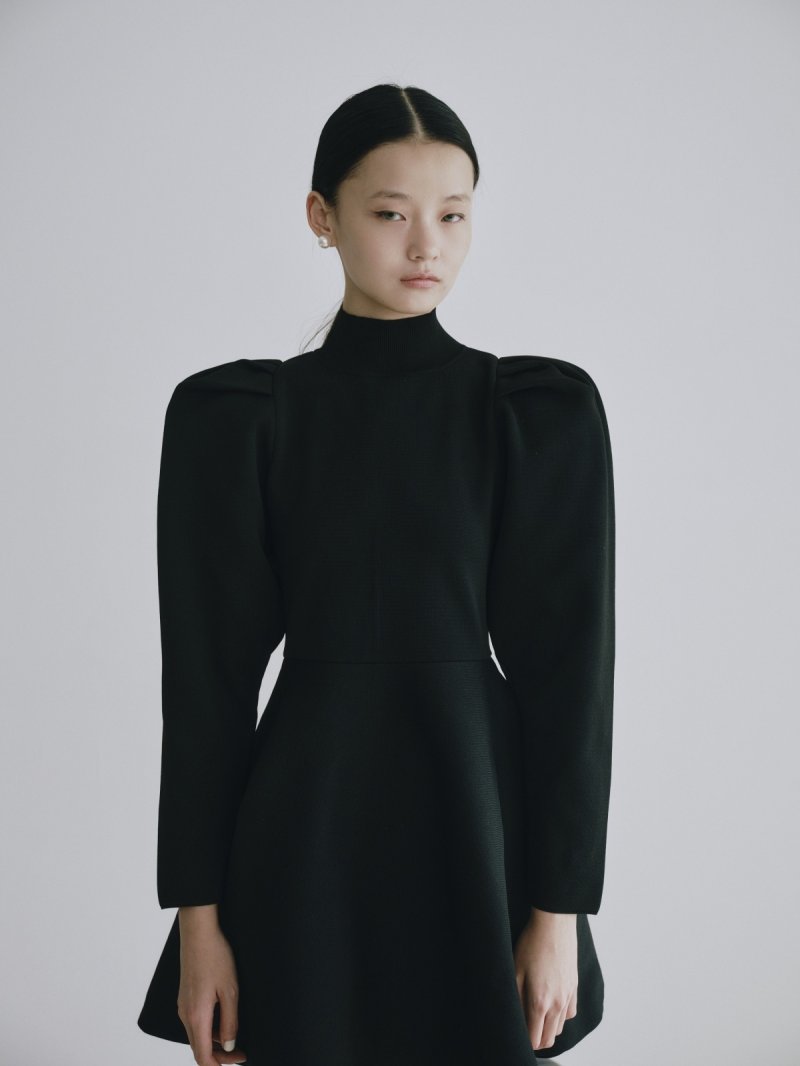 画像3: Puff Sleeve Flare Knit Dress
