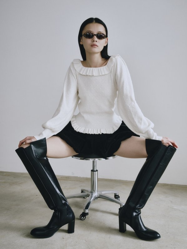 画像9: Frill Design Knit Pullover (9)