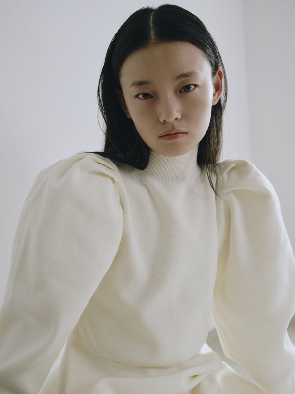画像6: Puff Sleeve Flare Knit Dress (6)