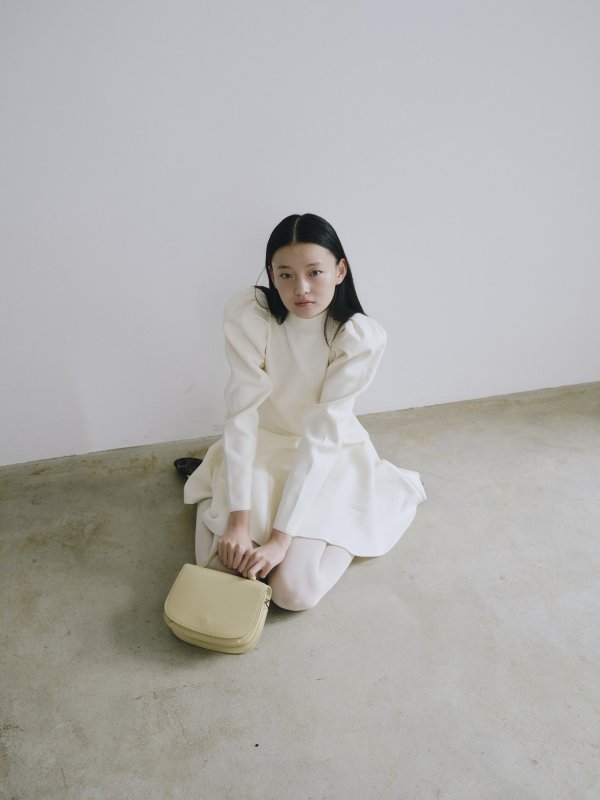 画像8: Puff Sleeve Flare Knit Dress (8)
