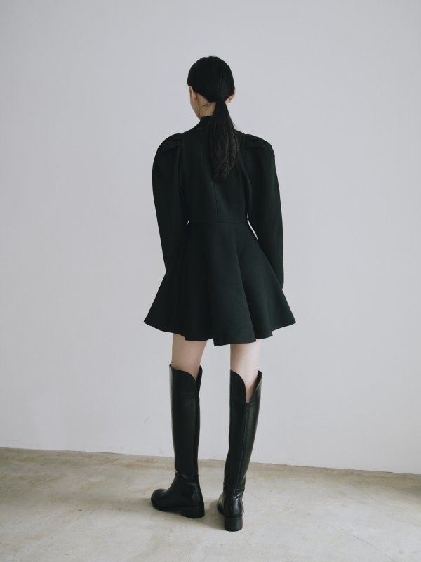 画像12: Puff Sleeve Flare Knit Dress (12)
