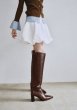 画像4: ポインテッド7cmヒールニーハイブーツ（Brown） (4)