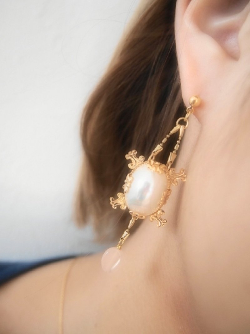 画像1: HIAND　イタリア製ヴィンテージパールピアス