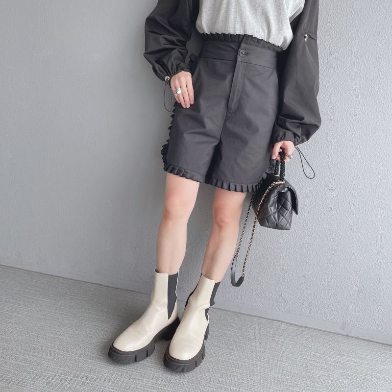 ヘムプリーツショートパンツ - ＨＩＡＮＤ