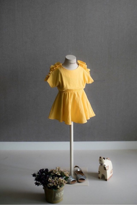 キッズ イエローワンピース hiand キッズ イエローワンピース hiand