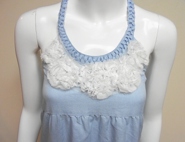 ｈｉａｎｄ フラワー付きデニムワンピース ｈｉａｎｄ